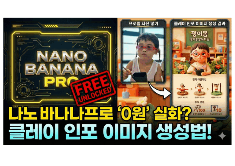 나노바나나로 클레이 인포 이미지 생성하기